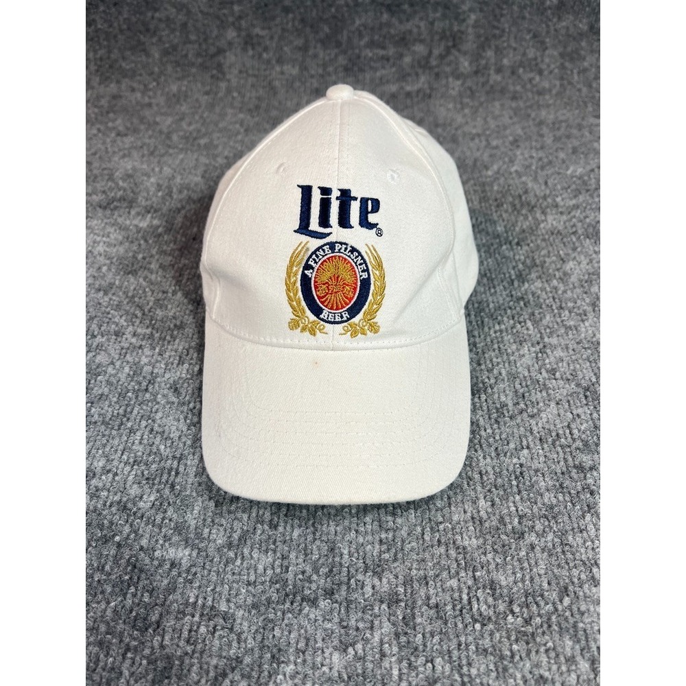 Vintage Miller Lite White Embroidered Beer Logo ACME Strapback Baseball Hat Unis
